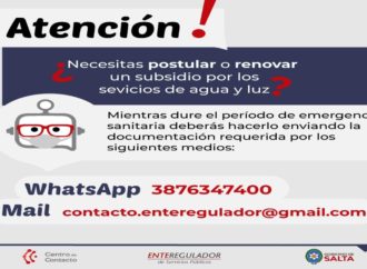 Subsidios por agua y luz a travez del Ente Regulador de Servicios Público