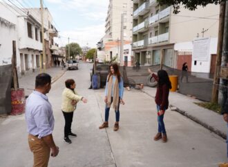 Bettina Romero recorrió las obras de calle Gorriti y Caseros