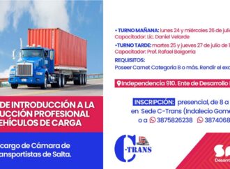 Se realizará un nuevo taller de introducción a la conducción de transporte de carga