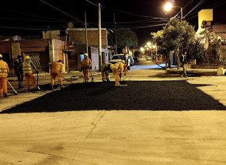 Realizaron repavimentación nocturna en Marcelino Cornejo y Yapeyú