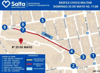 El domingo habrá distintos operativos de tránsito por actos y desfiles del 25 de Mayo