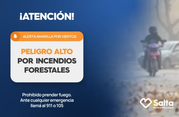 Alerta por vientos e incendios forestales en la ciudad durante los próximos días